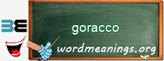 WordMeaning blackboard for goracco